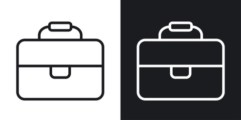 Briefcase icon in Thin line black color. flat simple vector symbols illustration.