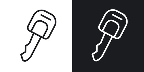 Car Key icon in Thin line black color. flat simple vector symbols illustration.