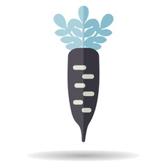 Japanese daikon radish with leaf vector icon