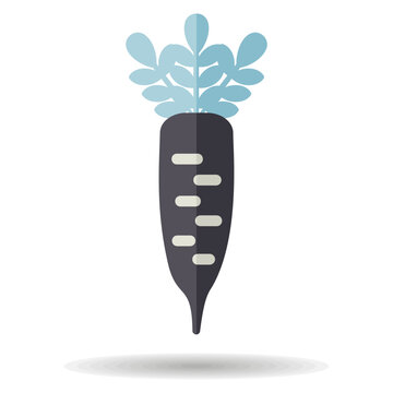 black radish with blue leaves clip art preview