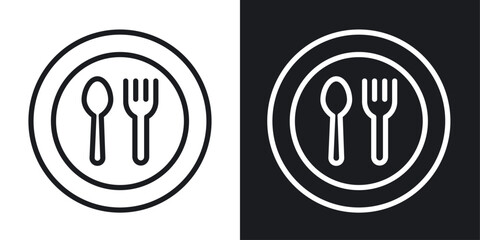 Food icon in Thin line black color. flat simple vector symbols illustration.