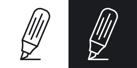 Highlighter icon in Thin line black color. flat simple vector symbols illustration.