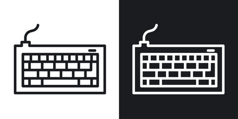 Keyboard icon in Thin line black color. flat simple vector symbols illustration.