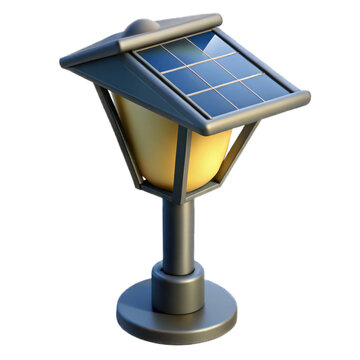 recommend clip art: Vintage Solar street lamp, Street light powered by a solar panel with a battery cartoon style cutout png