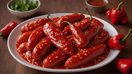 Treditional fresh spicy red chili sauce