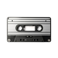 Vintage Audio Cassette Tape with Metallic Design and Label Space