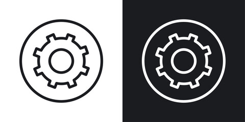 Settings button icon in Thin line black color. flat simple vector symbols illustration.