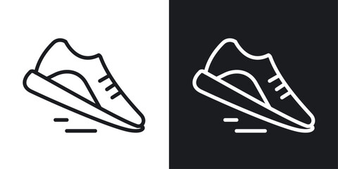 Shoes icon in Thin line black color. flat simple vector symbols illustration.