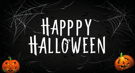 Black theme happy halloween lettering on scary creepy concept background