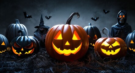 Black theme scary creepy halloween concept background