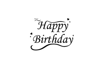 This is a unique happy birthday text vector on a white background suitable for designing greeting cards, banner stickers, flyers, documents, icons, video text, etc.