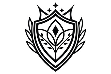 Obraz premium Shield with swords, shield, icon, security, symbol, protection, vector, sign, illustration, badge, emblem, secure, design, metal, safety, silver, button, guard, set, medieval, element, web, glossy, he