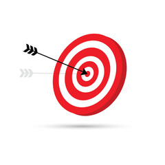 Bullseye Target with Arrow Icon Cartoon Vector