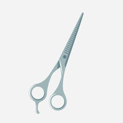 Thinning scissors. Professional hairdresser scissors. Flat style vector illustration