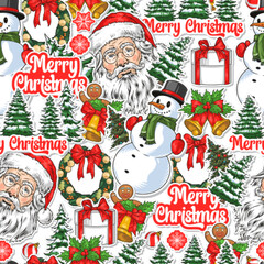 Merry Christmas pattern seamless colorful