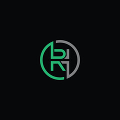 HR or RH abstract outstanding letter design. Awesome branding company different colors illustration logo.