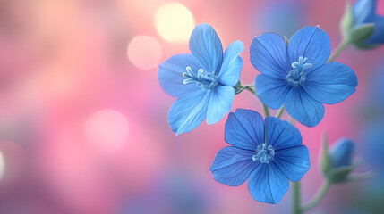 A macro shot of a blue larkspur flower  a blurred soft color background