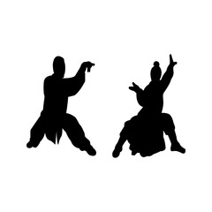 silat kick sport icon sign. which is used to show matches between countries.