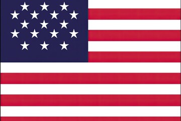 Naklejka premium Vibrant American Flag Design With Stars and Stripes on a White Background