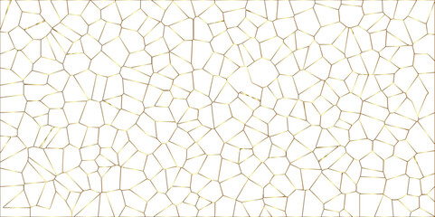 Obraz premium Beautiful white and gold crystallized polygon background. abstract light colorful stone tile pattern with. modern wallpaper, trendy simple minimal geometric background abstract mosaic backd