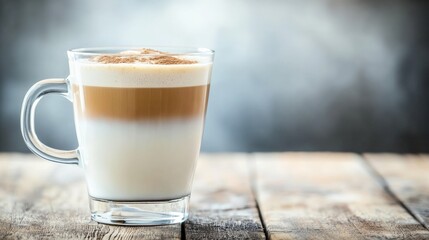 Frothy Cappuccino on Rustic Wooden Table