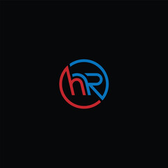 HR or RH abstract outstanding letter design. Awesome branding company different colors illustration logo.