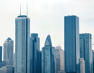 Urban Landscape with Fog and Rain