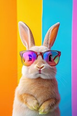 Fototapeta premium Rabbit in sunglasses