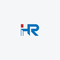 HR or RH abstract outstanding letter design. Awesome branding company different colors illustration logo.
