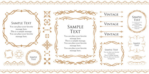 クリスマスのアンティークなフレームデザイン