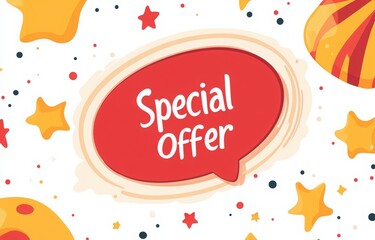 Obraz premium Black Friday. Cyber Monday. red speech bubble in the center, surrounded by yellow stars around the text Special Offer with rays of light