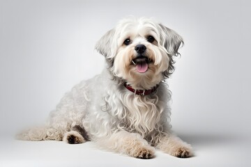 Bolognese dog on white background, AI Generated