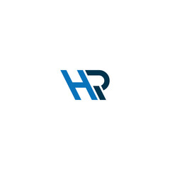 HR or RH abstract outstanding letter design. Awesome branding company different colors illustration logo.