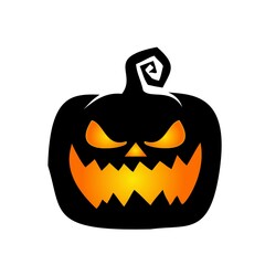 Pumpkin isolated on white background for halloween banner