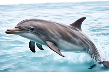 Bottlenose dolphin on white background, AI Generated