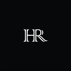 HR or RH abstract outstanding letter design. Awesome branding company different colors illustration logo.