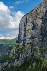View of the Swiss Alps mountains in the Bernese Oberland area of Switzerland as seen from Gimmewald...