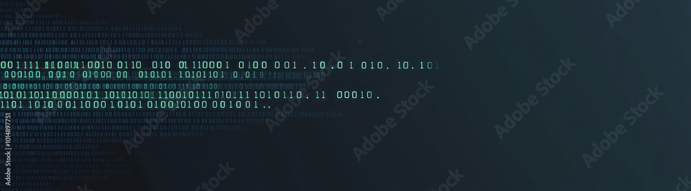 Wall mural abstract digital code background with lines of text.