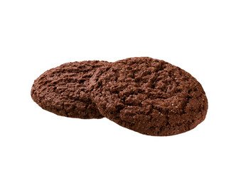 Chocolate brownie cookies with cracks. Chocolate brownie cookies with cracks isolated on white background.