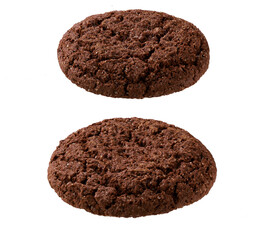Chocolate brownie cookies with cracks isolated. Chocolate cookies isolated isolated on white background.