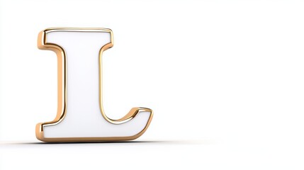 Stylish 3D Letter L on White Background