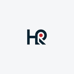 HR or RH abstract outstanding letter design. Awesome branding company different colors illustration logo.