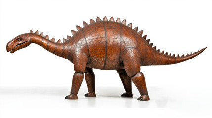 Fototapeta premium Wooden dinosaur figurine with intricate details