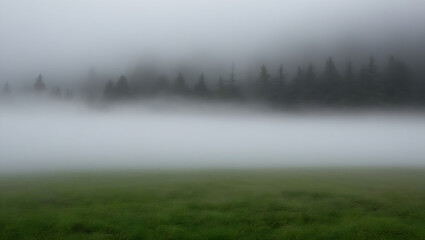 Fototapeta premium Whispers of Dawn: A Tree in the Fog 