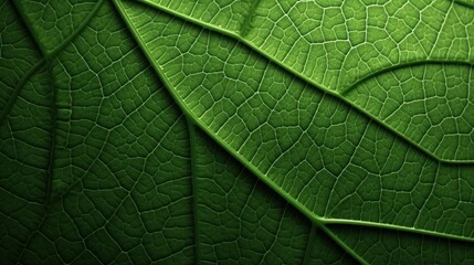 Close-up of a Green Leaf's Veins