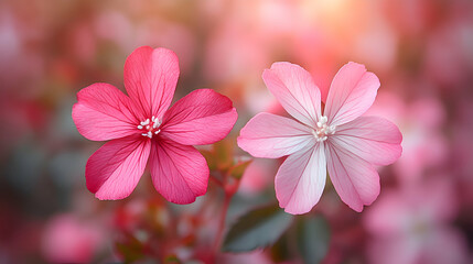 Obraz premium A macro shot of a vibrant magenta rose campion flower a blurred soft color background