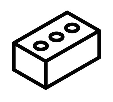 recommend clip art: Minimalistic brick icon in bold black outline. Vector illustration representing construction and building material. Editable stroke.