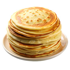 Stock of delicious corn tortillas isolated on transparent Background