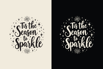 Festive Christmas Typography Illustration Holiday Design & Seasonal Art