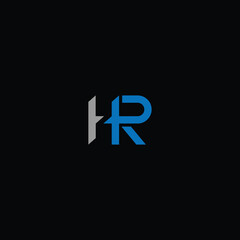 HR or RH abstract outstanding letter design. Awesome branding company different colors illustration logo.	